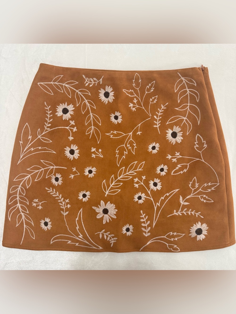 Altar’s State Floral Fall Suede Skirt